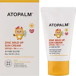 Сонцезахисний крем Atopalm Zinc Mild Up Sun Cream SPF50+ PA++++ 65 г - мініатюра 2