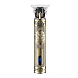 Професійний бездротовий тример для волосся VGR Professional Hair акумуляторний, з LED дисплеєм, 2000 mAh USB, Золотистий