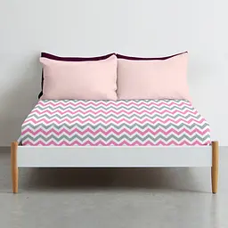 Простирадло на резинці Cosas Grey Zigzag 180х200х20 см (ZigGreyRose_180x200x20) - мініатюра 3