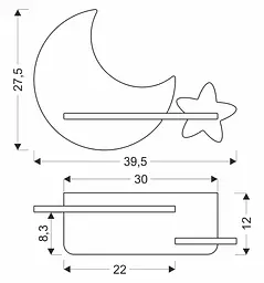 Настінний світильник Candellux 21-75727 MOON - мініатюра 3