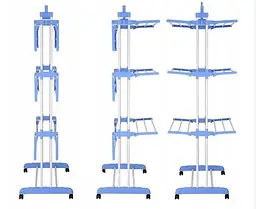 Багатоярусна сушарка для білизни, речей, одягу Garment rack with wheels складана - мініатюра 4