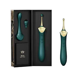 Вагінально-кліторальний вібратор Zalo - Bess Turquoise Green, багатофункціональний із насадками - мініатюра 9