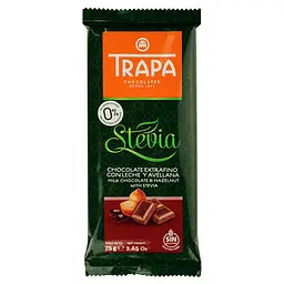 Шоколад Trapa Stevia молочний з фундуком 75 г