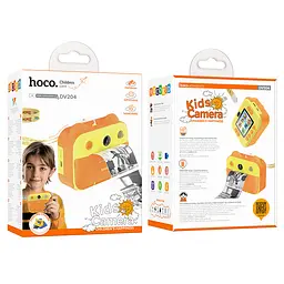 Дитячий фотоапарат HOCO DV204 з функцією миттєвого друку, підтримка microSD card, Orange/Yellow, Box - мініатюра 6