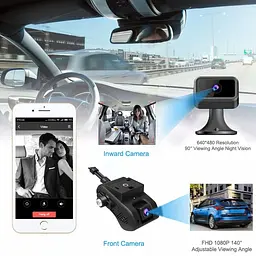 Автомобільний відеореєстратор з 4G + WIFI + GPS Jimi JC400 з передачею відео через інтернет (внутрішня камера винесена на дроті) (100691) - мініатюра 3