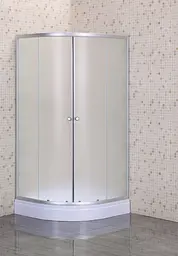 Душова кабіна з низьким піддоном Mixxus Plain SCT02-90x90x195-FB Satin матове скло 4 мм MI6896, Універсальна, хром матовий - мініатюра 9