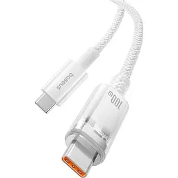 Кабель Baseus Explorer with Smart Temperature Control USB-C to USB-C 100w 2m Stellar White (P10319703221-01) [152043] - мініатюра 3