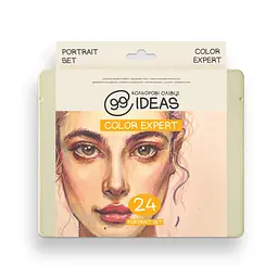 Набір олівців кольорових 99IDEAS "Color Expert" 24 кольори, Portrait Set, металева коробка, 99CE-24PORT