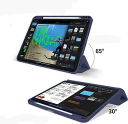 Чохол-книжка BeCover Tri Fold Soft TPU з кріпленням Apple Pencil для Apple iPad Air 4/5 2020/2022 10.9" Deep Blue (708454) - мініатюра 5