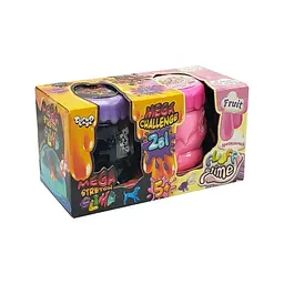 В'язка маса 2 в 1 Mega Stretch Slime та Fluffy Slime FLS-03-01U Блакитний-рожевий