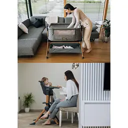 Приставне ліжечко та стільчик для дитини FreeON Nest & Feed 2 в 1 grey (84959) - мініатюра 7