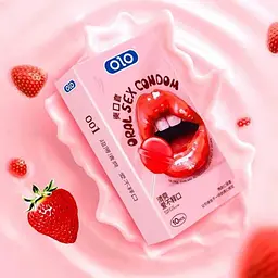 Презервативи ультратонкі OLO Ultrathin Oral Sex з ароматом полуниці 10 шт - мініатюра 2
