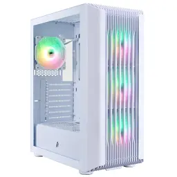 Корпус 1stPlayer H6-WH-4F7-W, White, без БП, Midi Tower, ATX / Micro ATX / Mini ITX, 1xUSB 3.0 / 2xUSB 2.0, макс. CPU - 165 мм / VGA - 320 мм, 4x120 мм ARGB, бічна панель із загартованого скла