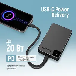 Повербанк Powerbank ColorWay PB-100LPA1BK-WPDD 10000mAh 15W MagSafe (USB-C PD 20W) Black - мініатюра 8