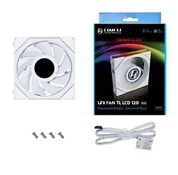 Вентилятор Lian Li Uni Fan TL Wireless LCD 120-1 Reverse White (G99.12RTLLCD1W1W.00) - мініатюра 9