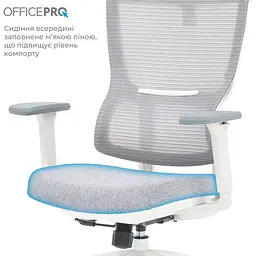 Офісне крісло OfficePro Elegant OC600-W-LG-LG White/Light Gray [148651] - мініатюра 11