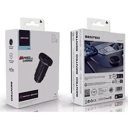 АЗП Senteo Q-03 Ferro Series USB-A/USB-C PD3.0&QC3.0 3A 63W Black - мініатюра 2