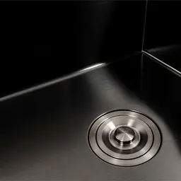 Кухонна мийка CM 65x50 R PVD чорна Platinum Handmade (круглий сифон 3.0/0.8), Чорний - мініатюра 7