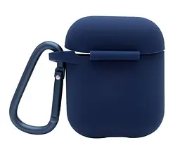 Чохол для навушників Apple AirPods Silicone Case with carbine [Midnight Blue] [39574] - мініатюра 2