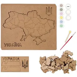 Набір картина 3D Rosa Talent Мапа України 3D пастельні кольори МДФ 30 5х37 5 см - мініатюра 4