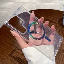 Чохол TPU Eclipse Sparkle Magnetic Fit для Samsung Galaxy S25 Ultra Clear - мініатюра 3