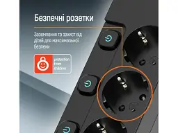 Мережевий фільтр-подовжувач ColorWay 5 м Black (CW-PSEA55SBK) - мініатюра 5