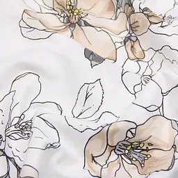 Комплект постільної білизни Cosas полуторний з простирадлом на резинці PASTEL FLOWERS 160 x 220 см (FlowersBeigeWhite_El-53Graphite_160) - мініатюра 12