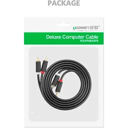 Кабель мультимедійний 2xRCA M to 2xRCA M 3.0m AV104 black Ugreen (10519) - мініатюра 4