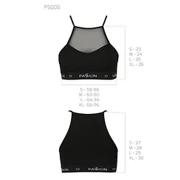 Спортивний топ з прозорою вставкою Passion PS006 TOP XL, black - мініатюра 6