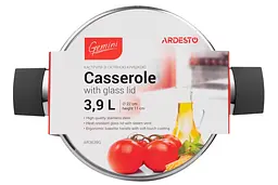 Каструля Ardesto зі скляною кришкою Gemini Trento 3.9л нержавіюча сталь бакеліт kuh0014720 - мініатюра 4