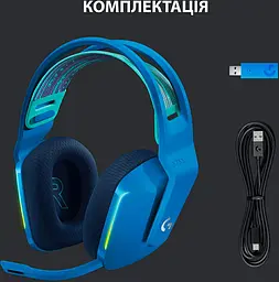Навушники Logitech G733 Lightspeed Wireless RGB Blue (981-000942/43) - мініатюра 6