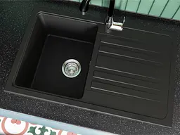 Кухонна мийка Miraggio VERSAL black (0002349) Граніт, Врізна, Чорний - мініатюра 6