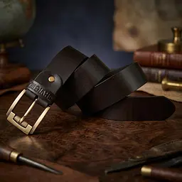 Ремінь SHVIGEL шкіряний 00001 чорний 105-120 см - мініатюра 4