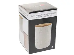 Банка Lefard для сипучих продуктів з бамбуковою кришкою, 10х10х15 см (940-246) - мініатюра 2