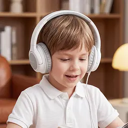 Навушники дротові ACEFAST H18 wired headset for kids Grey White - мініатюра 5