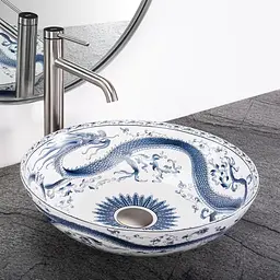 Умивальник Rea Kioto накладний з візерунком REA-U6032, Цветной - мініатюра 2