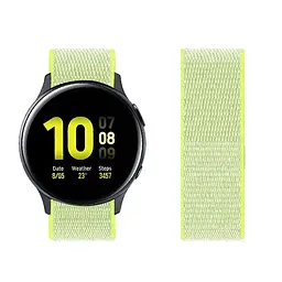 Ремінець нейлоновий на липучці BeWatch для Samsung Galaxy Watch 4/5/6 Лимонний (1011312.4UW) - мініатюра 2