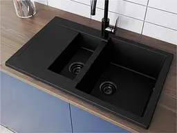 Кухонна мийка Miraggio LAPAS black (0002247) Граніт, Врізна, Чорний - мініатюра 4