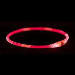 Нашийник для собак Trixie Flash Light Ring USB миготливий силіконовий L–XL 65 см/8 мм червоний - мініатюра 3