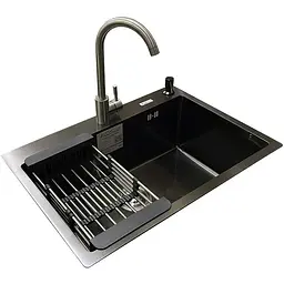 Комплект мийка + змішувач Romzha Arta U-600S BL (A) - мініатюра 3