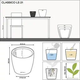 Вазон Lechuza Classico Premium LS 21 чорний (16029) - мініатюра 3