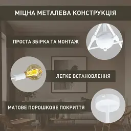 Люстра YORK R 510x380 мм Біла на 6 ламп E27 ESLLSE - мініатюра 5