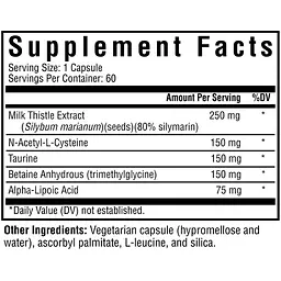 Поживні речовини Seeking Health Liver Nutrients для печінки 60 вегетаріанських капсул - мініатюра 3