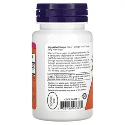 Вітамін E NOW Vitamin E-200 with Mixed Tocopherols, 100 капсул - мініатюра 3