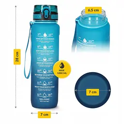 Пляшка для води спортивна 4FIZJO 1000 мл 4FJ0631 Sky Blue/Blue (P-5905973400763) - мініатюра 8