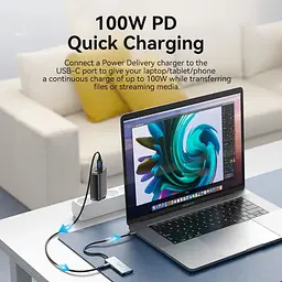 Док-станція USB3.1 Type-C - HDMI/USB 3.0x3/SD/TF/PD 100W 7-in-1 Vention (TOPHB) - мініатюра 3