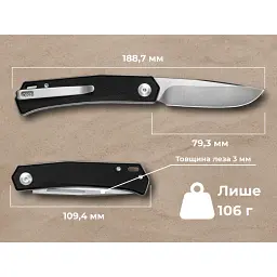 Ніж складаний кишеньковий Sencut Braxx, (7.93 см) D2 / G10 чорний - мініатюра 10