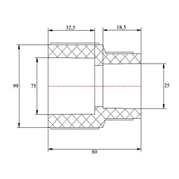 Муфта PPR Blue Ocean 75х25 редукційна SD00006362