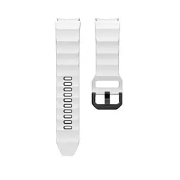 Ремінець для Samsung Galaxy Watch 4 40mm - біло-чорний ширина кріплення 20мм силікон розмір L Watchbands Ribbed (W11-6WB49519154) - мініатюра 2