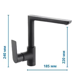 Змішувач для кухні Haiba Alex 018 black HB3927 Чорний матовий - мініатюра 2